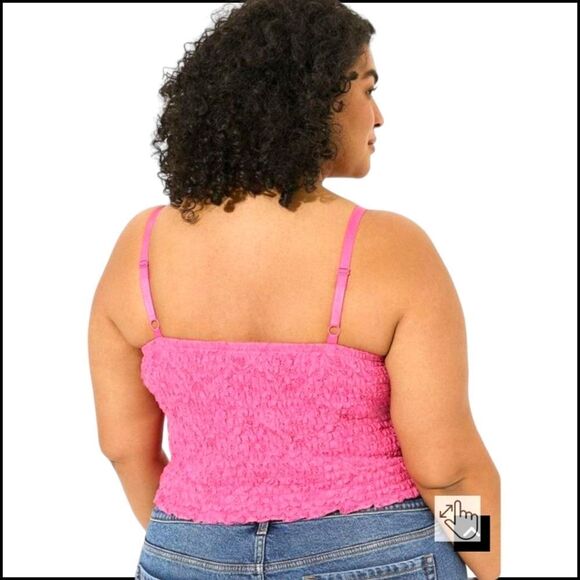 NWT TORRID Plus Size Crop Lace Smocked Tank Top - Picture 7 of 15